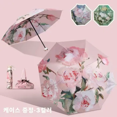 꽃양산 유화양산 우산 양산 꽃우산 접이식 자외선 수동 경량 고급
