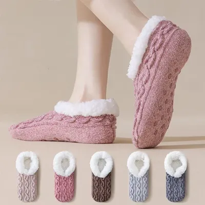 (5color) 소프트 허그 니트 털 덧신 수면 슬리퍼 실내화 방한덧신 양말 미끄럼방지