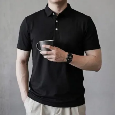 남성카라반팔티 남자카라티 솔리드 반팔티셔츠 카라 편한 출퇴근 남성 여름 기본 여성