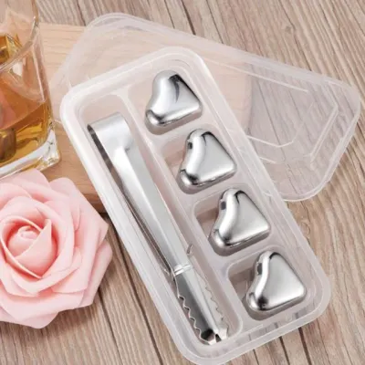 안 녹는 얼음 아이스큐브 4p 집게 하트 얼음용기 세트 양주얼음