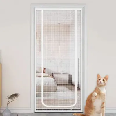 방충문 U형 화이트 110x220cm 현관 모기장 가림막