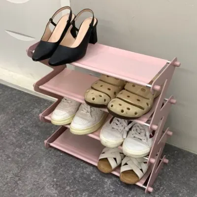 조립식 현관 슬리퍼 신발정리대 핑크