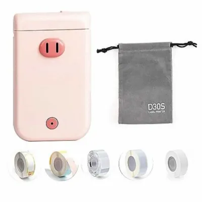카피어랜드 라벨프린터기 세트 (D30S핑크 파우치 라벨지5개) 개 (1개입) 브라운라벨기 라벨기 카피어랜드라