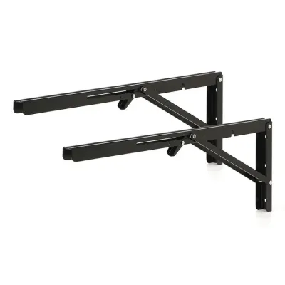 [영달철물] 벽고정 접이식 선반대 2p세트(50cm) (블랙)