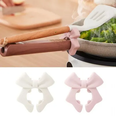감성 리본 위생 실리콘 국자 거치대 냄비 집게 홀더 주방 조리도구 받침