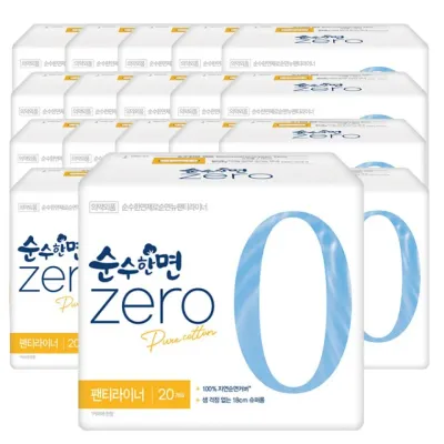 깨끗한나라 순수한면 제로 팬티라이너 20p 20팩