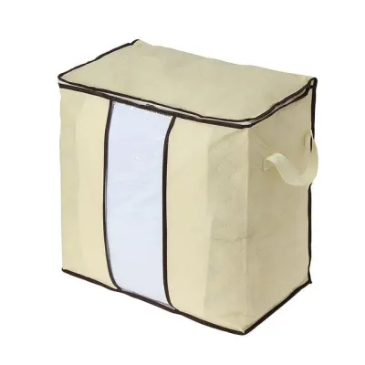리빙포인트 의류 이불보관 정리함(50x28cm) 아이보리 No21