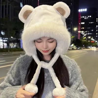 귀마개 방울모자 여성 니트모자 데일리