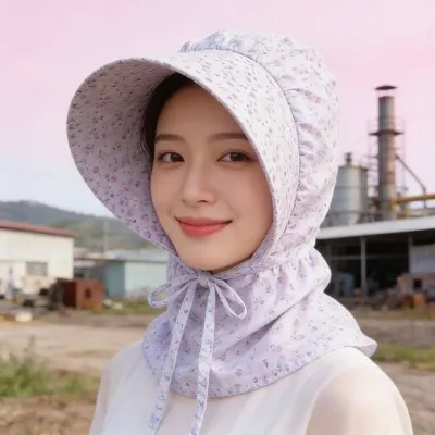 여성 농작업모자 자외선차단 넥커버 작업모자 밭일 모내기 텃밭 원예