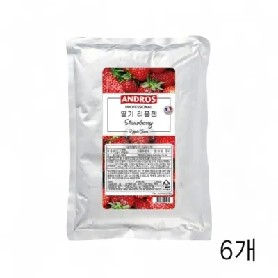 앤드로스 딸기 리플잼 1kg X6개 스트로베리잼 과일쨈