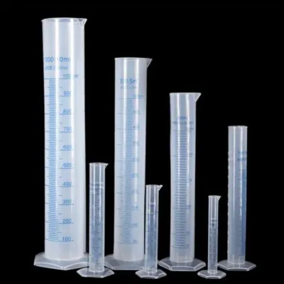 과학실험 50mL 플라스틱 메스 실린더 플라스크 눈금 부피측정 눈금스포이드 과학실험교구 질산칼륨