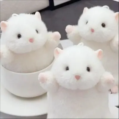 하얀 햄스터 인형 키링 말랑이 햄찌 스트레스볼 봉제 인형