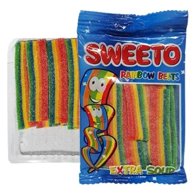 SWEETO 레인보우 벨트 새콤달콤 무지개 사우어 젤리 8