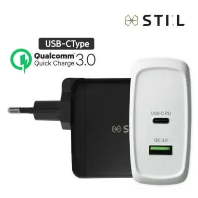 USB-PD C타입퀵차지3.0멀티고속듀얼충전기어댑터(블랙)