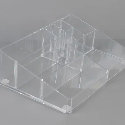 다용도정리함 9칸분리 매니큐어 립틱 투명수납함 메이크업박스 정돈 뷰티룸 파우더