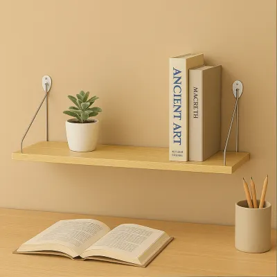 공간데코 벽선반(60x19.5cm)(내추럴우드) 무타공 선반