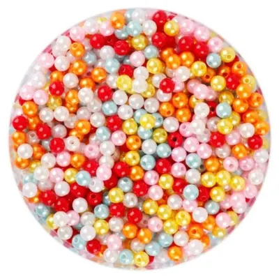 구슬 진주 색상혼합 6mm 마스크줄만들기 아트소품 단면비즈