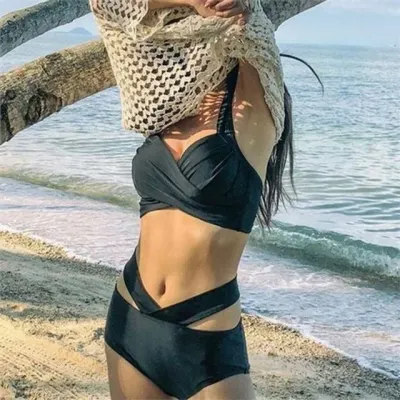 여성 비키니 수영복 여성 투피스 수영복 홀터넥 스트랩 바캉스 리조트 비치 여행 물놀이 브라 팬티 여름