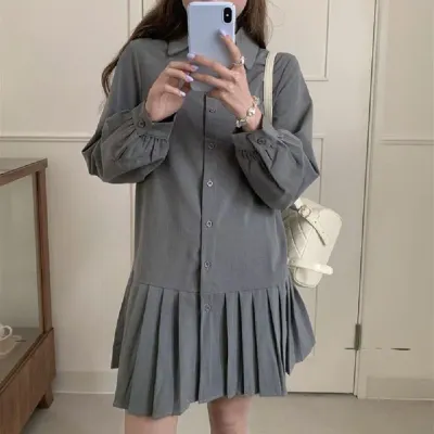 그레이 셔츠 미니