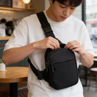 남성 체스트백 슬림형 크로스백 여행용 가벼운 데일리 스포츠 가방 초미니 포켓백