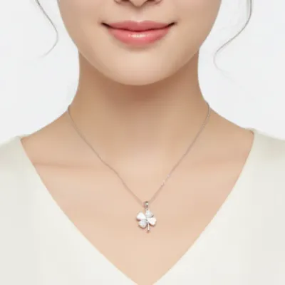 큐빅 크로바 클로버 데일리 여성 패션 목걸이 악세서리