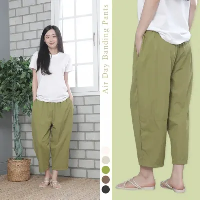 에어데이 주름 밴딩팬츠 여성 77 99 빅사이즈 시원한 여름 바지 5컬러