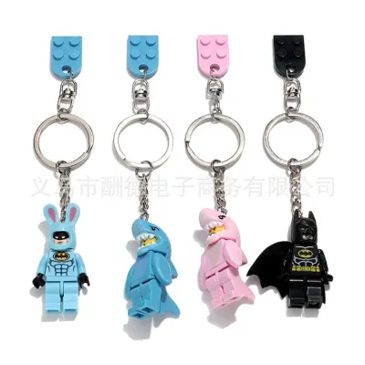레고 스파이더맨 키링 국경을 넘나드는 창의적인 귀여운 동물 조립품 Lego 블록 배트맨