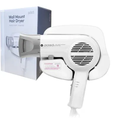 파테크W1100/1200W 벽걸이드라이기업 호텔 모텔 벽 부착형 한일 헤어 드라이어