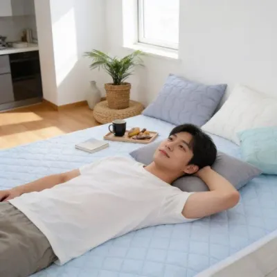 패밀리 냉감패드 3중직 여름 침구 거실 침대 패드 고정밴딩 FK