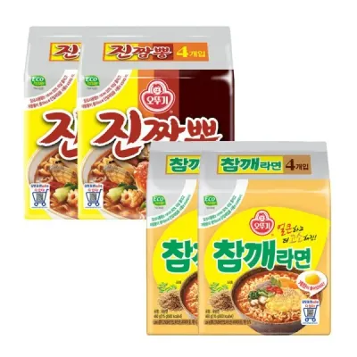 오뚜기 참깨라면 (4개입x2개) + 진짬뽕 (4개입x2개) (총 16개)