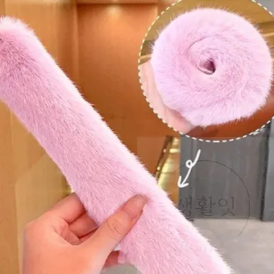 원터치 밍크머리끈 귀여운머리끈 어린이밍크머리끈 심플헤어끈 겨울코디아이템 밍크털머리끈