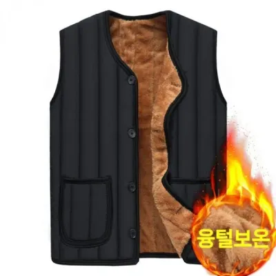 융털 기모조끼 겨울 방한용 누빔 이너 민소매 상의