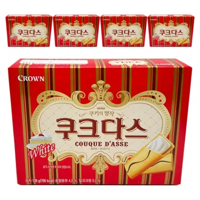 크라운제과 쿠크다스 화이트 128g 5개