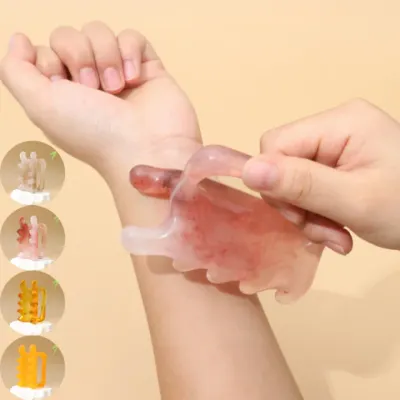 괄사 손잡이괄사 승모근 종아리 두피 마사지 지압 [개별 OPP포장]