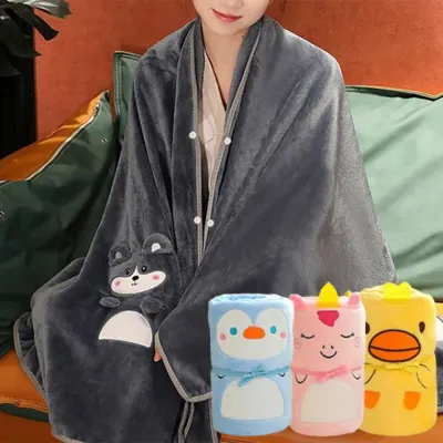 똑딱이 캐릭터 무릎 담요 극세사 미니 이불 차량 캠핑 교실 독서실 사무실 입는 요 망토