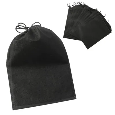 부직포 파우치 소품 보관 양쪽 스트링 20개입 30x39cm 블랙 속옷파우치 휴대 부직포주머니