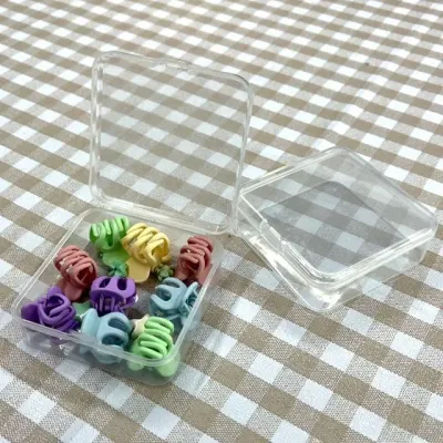 파스텔톤 집게핀 투명 플라스틱 케이스