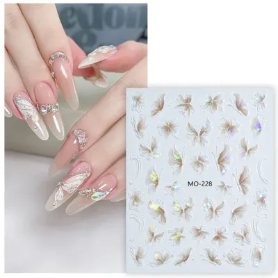 5D 블링베이지나비 네일스티커
