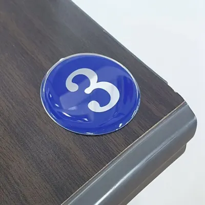 식탁 번호 스티커 원형 48mm 블루 1-50 행사 교육 회의 좌석 부착 번호스티커