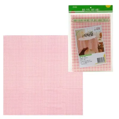 예쁜 식탁보 테이블 커버 인테리어 덮개 패브릭 90x90cm 핑크 비닐 체크 린넨