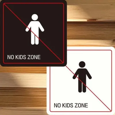 NO KIDS ZONE4 부착형 정사각 안내판