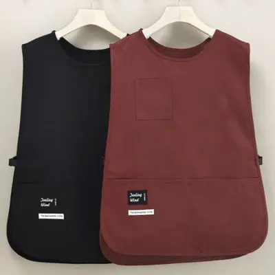 [cm00293]조끼 65*45cm 앞치마/생활방수 앞치마/카페 작업복 통기 조끼/오버핏 나시 웨이스트 남녀 공용