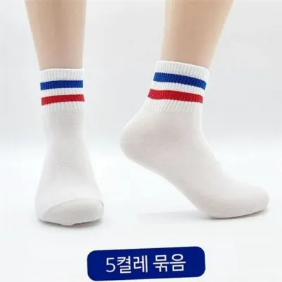 남성 발목 양말 캐주얼 발목 양말 가벼운 편안한 사계절 워킹 활동 스트라이프 필라테스 트레이닝 국내생산