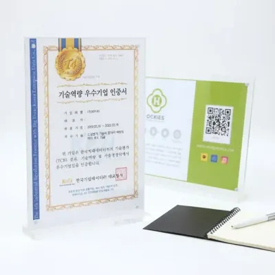 상장 인증서 전시회 사진 메뉴판 아크릴 탁상액자 투명 프레임 본식