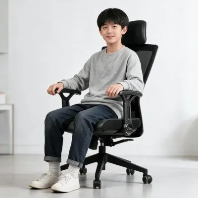 학생용의자 컴퓨터 의자 중학생 책상의자 공부방 방학 학습용 책상 블랙