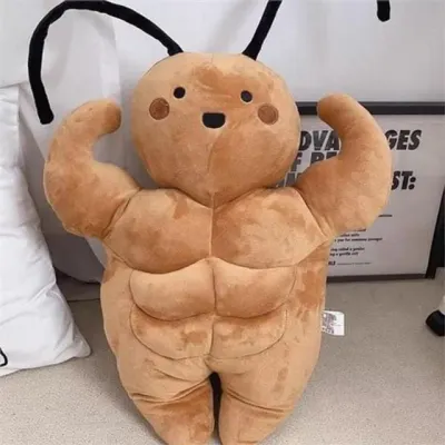 필로우 인형 근육 바퀴벌레 쿠션 귀여운 애착 선물용 웃긴 안락 벌레 동물 있는 재미 부드러운 인테리어