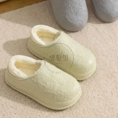 털 실내화 38-39 그린 방한실내화 여성사무실슬리퍼 거실실내화 겨울사무실슬리퍼 사무실겨울실내화