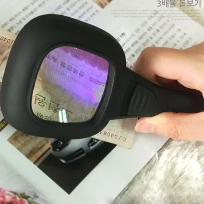 돋보기 6LED 3배줌 60mm 위폐감별 확대경 휴대용