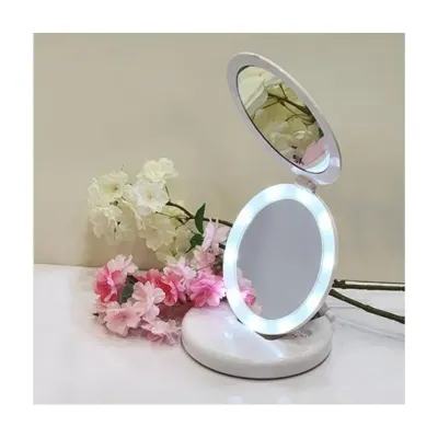 루미나D led 콤팩트거울 일반+5배확대 탁상 전자기기 연결 설치 휴대 일상용