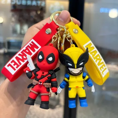 스파이더맨 키링 국경 간 마블 데드 풀과 울버린 열쇠 고리 Pvc 인형 펜던트 클로 기계